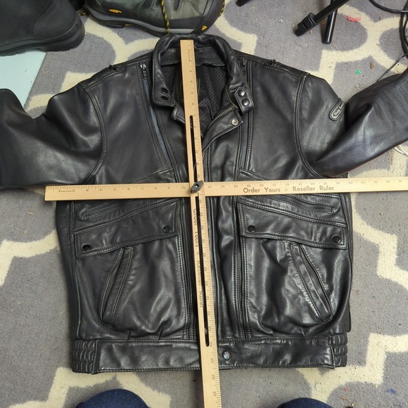 Vtg Hein Gericke Cafe Racer Leather‎ Motorcycle Jacket Mens Black 46 Biker Coat - Picture 10 of 11